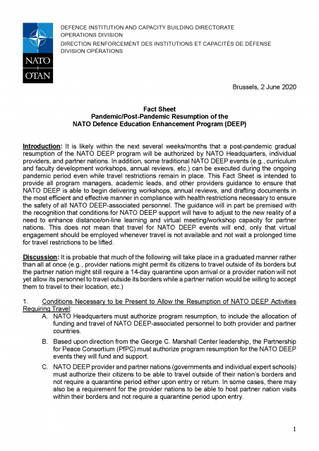 FACT SHEET Pandemic_Post-Pandemic Resumption of DEEP