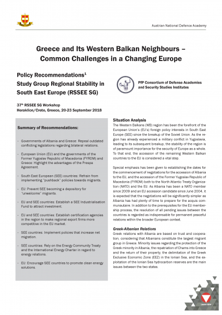 Greece and Its Western Balkan Neighbours