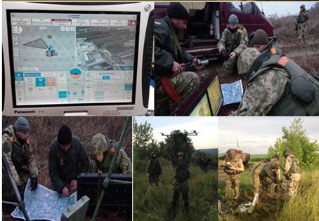 Photo 1: Application of innovative constructions of Jam-Proof Robotic Complexes by military personnel of S. Korolov Zhytomyr Military Institute.